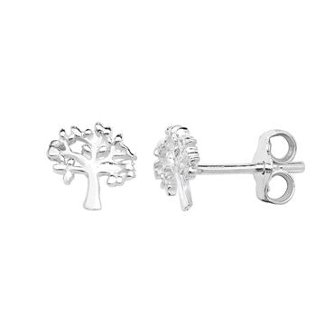 Silver Tree of Life Small Stud Earrings PLE330A