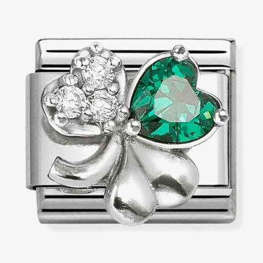 Nomination Classic Symbols Green Sparkling Clover Charm 330322/10