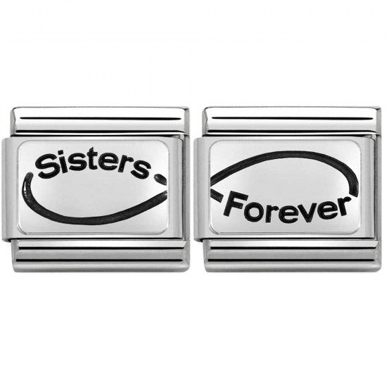 Nomination Classic Silver Sisters Forever 2 Charms Link 330109