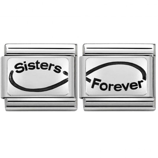 Nomination Classic Silver Sisters Forever 2 Charms Link 330109