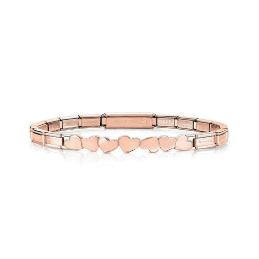 Nomination Trendsetter Rose Gold Hearts Bracelet 021111002