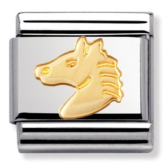 Nomination Classic Gold Horse Head Animal Charm Link 03011210