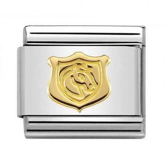 Nomination Classic Gold Equestrian Shield Sport Charm Link 03014928