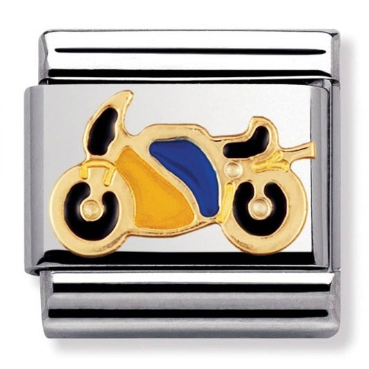 Nomination Classic Gold Motorbike Sport Charm Link 03020340