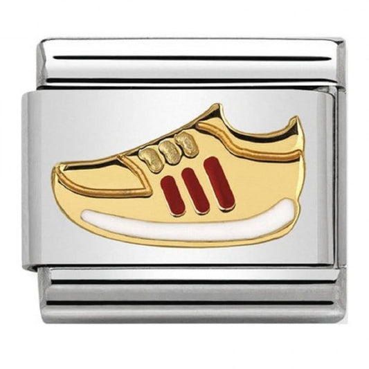 Nomination  Gold Red Trainer Shoe Sport Charm Link 03024233