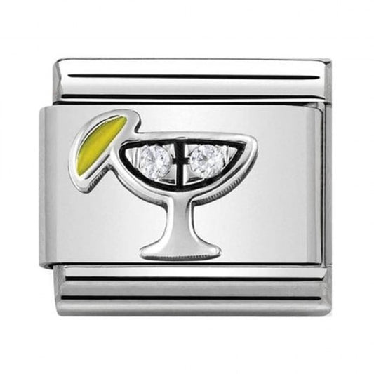 Nomination Classic Silver CZ Cocktail Food & Drink Charm Link 33030430