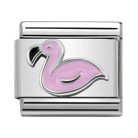 Nomination Classic Silver Pink Flamingo Animal Charm Link 33020243