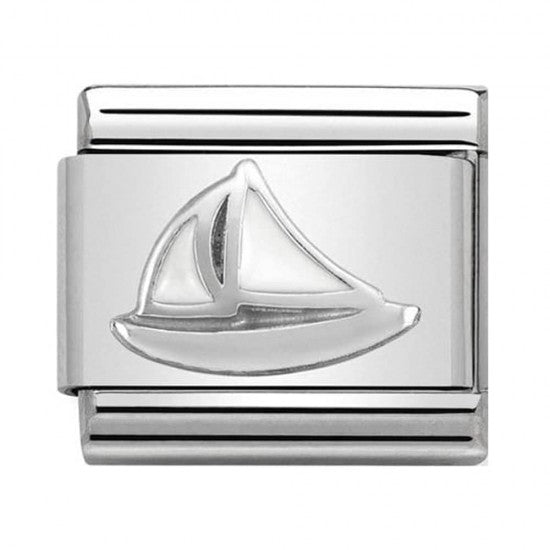 Nomination  Silver White Sailing Boat Sport Charm Link 33020247
