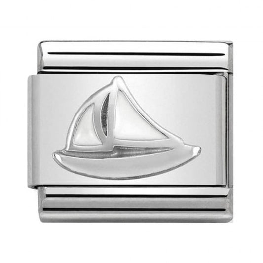 Nomination  Silver White Sailing Boat Sport Charm Link 33020247