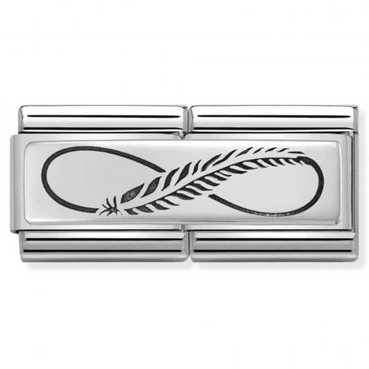Nomination  Silver Double Infinity Feather Charm Link 33071012