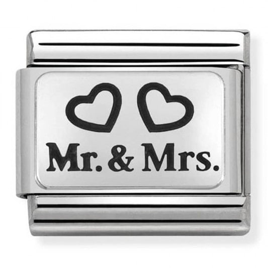 Nomination Classic Silver Charm Wedding Mr & Mrs Charm Links 33010901