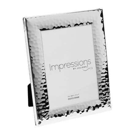 4" x 6"  Impressions Silver Hammered Photo Frame