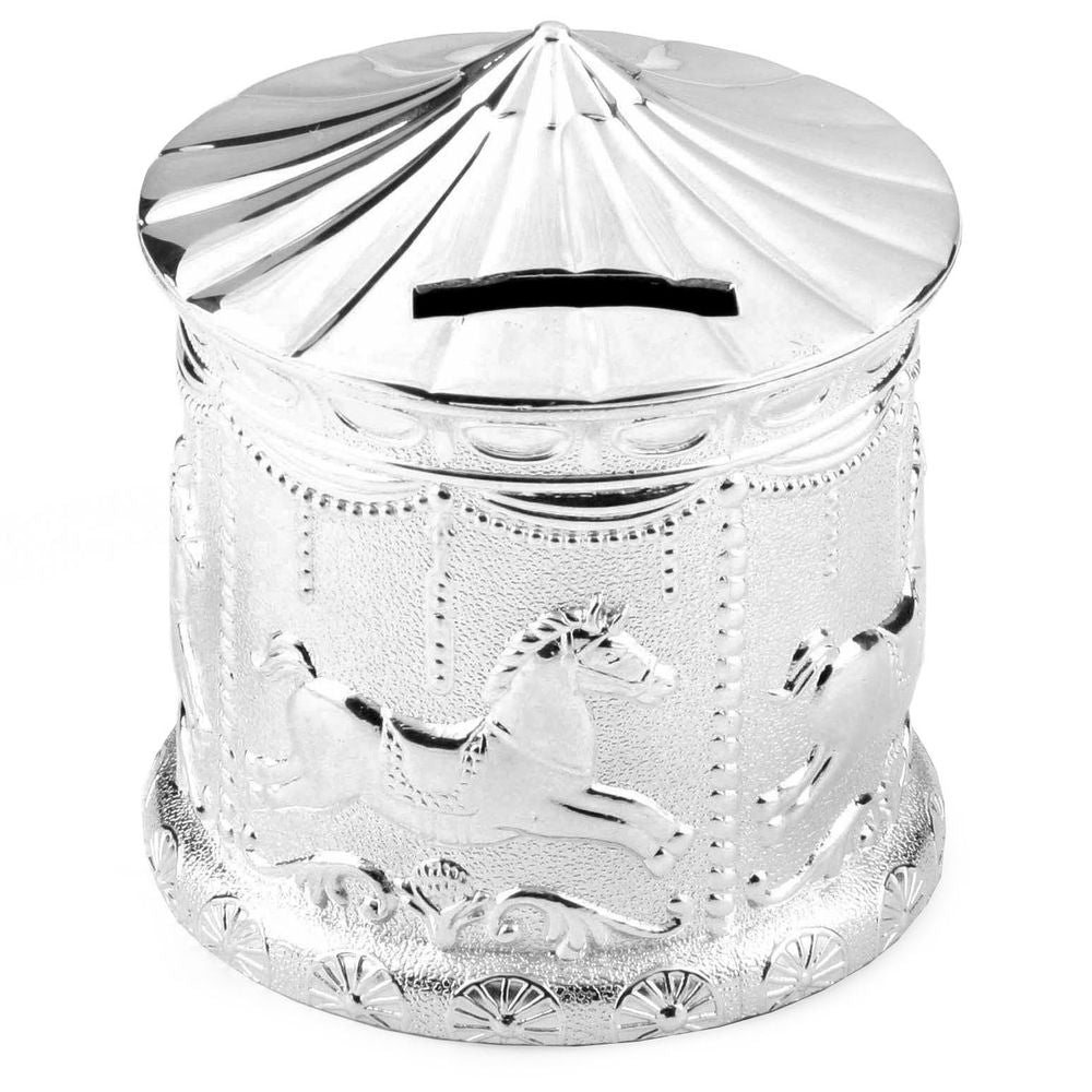 BAMBINO SILVER PLATED CAROUSEL MONEY BOX