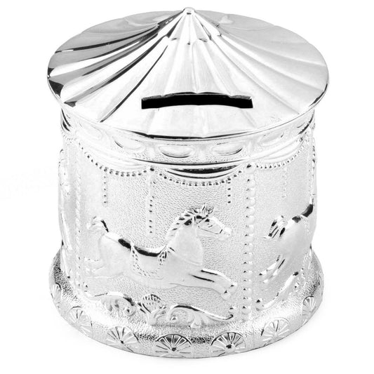 BAMBINO SILVER PLATED CAROUSEL MONEY BOX