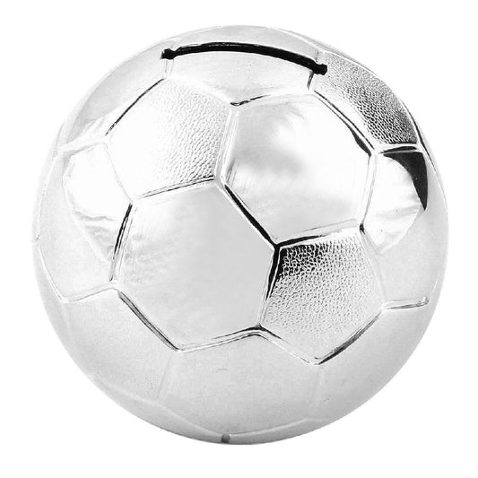 BAMBINO SILVER PLATED FOOTBALL MONEY BOX