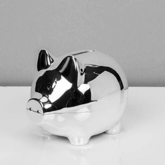 BAMBINO SILVER PLATED PIGGY BANK MONEY BOX