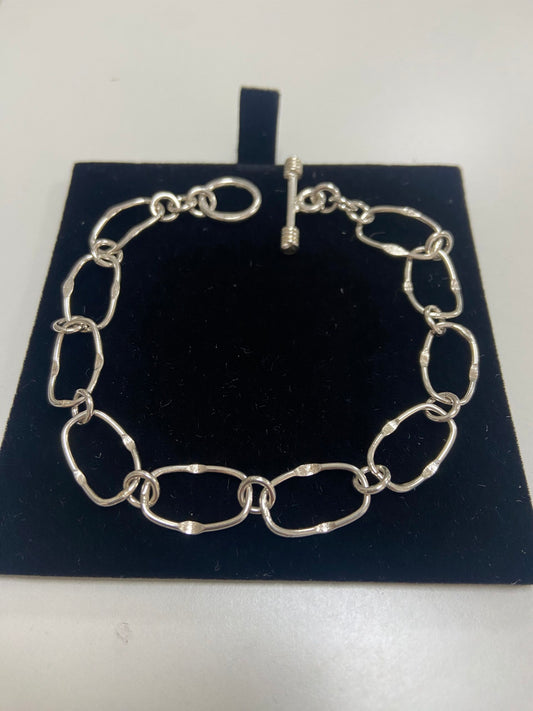 Silver Bracelet Hand Made Small Round Dimple Bracelet