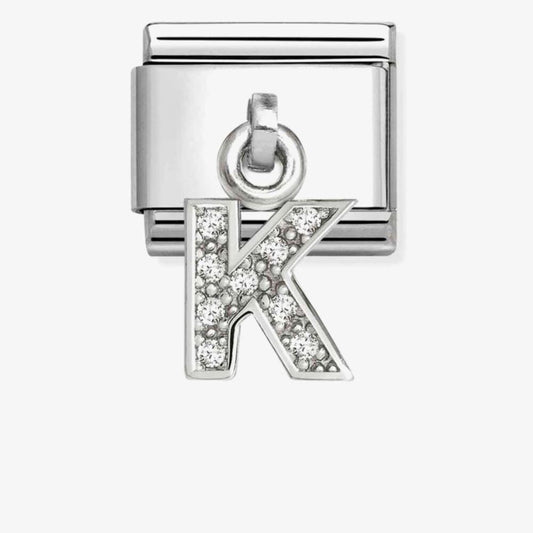 Nomination Classic Silvershine Sparkling Letter K Charm 331818/11