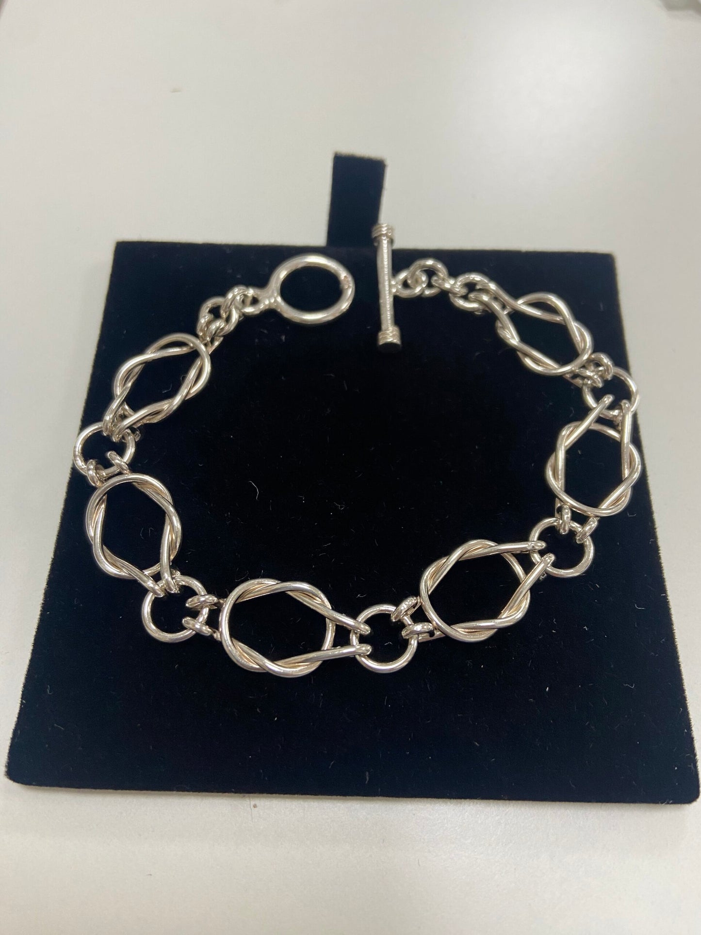 Silver Bracelet Hand Made Love Knot