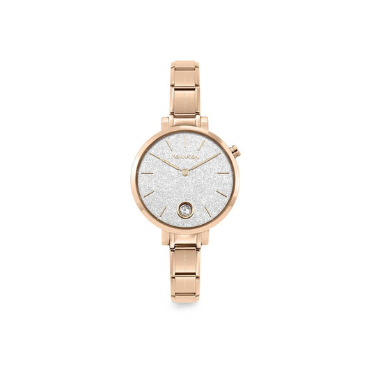 Nomination Classic Watch Rose Gold Bracelet Silver Glitter Dial