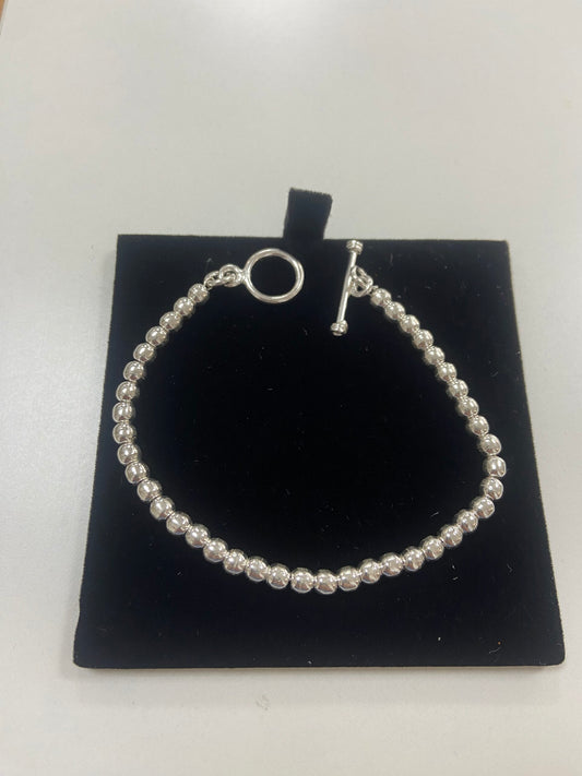 Silver Bracelet Small Round Beads