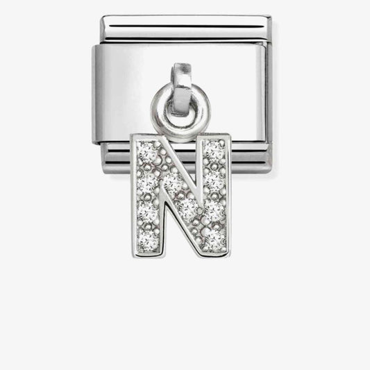 Nomination Classic Silvershine Sparkling Letter N Charm 331818/14