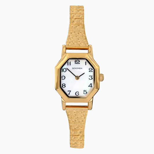 Sekonda Easy Reader Ladies Watch with Gold Case & Stainless Steel Expander 4265