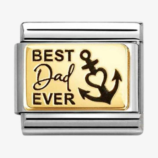 Nomination Classic Gold Best Dad Ever Family Charm 03016665