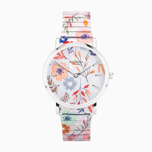 Sekonda Maxima Silver Floral Ladies Watch 40580