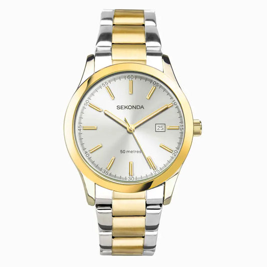 Sekonda Taylor Ladies Watch Two Tone Case & Stainless Steel Bracelet with Silver Dial 40473