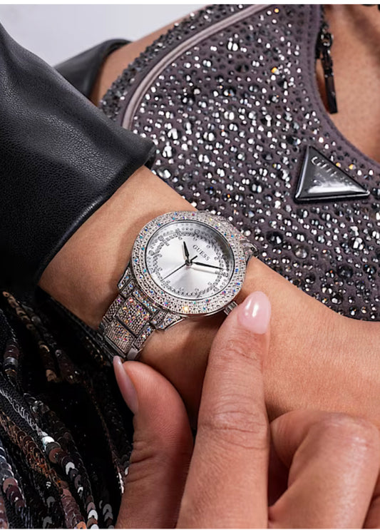 Guess Women’s Silver Crystal Watch