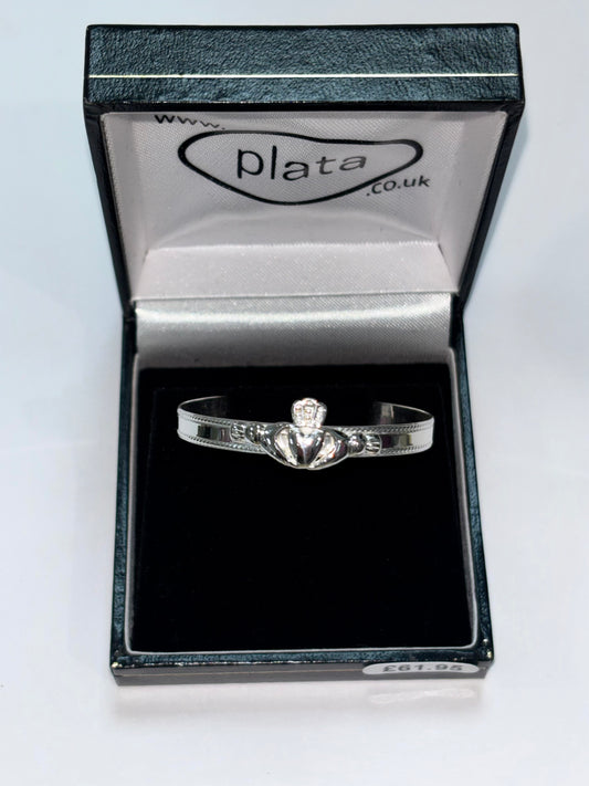 Silver Baby Bracelet with Claddagh Detail