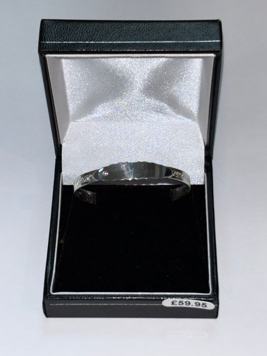 Silver Baby Bracelet with Pink Gem