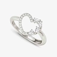 Nomination Shine Me Up Multi Cut CZ Heart Ring