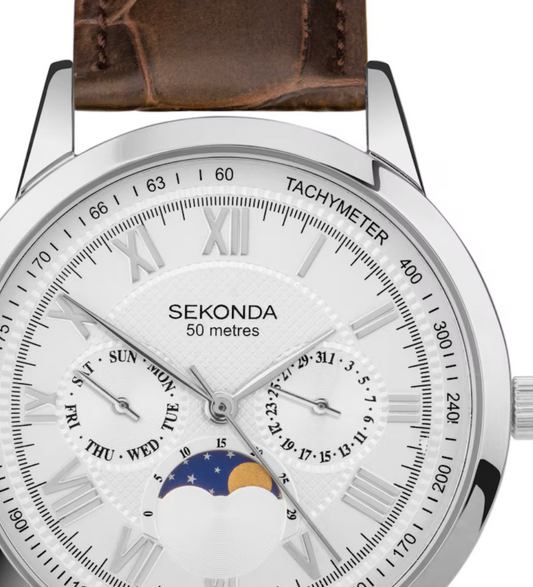 Sekonda Armstrong Moon Phase Brown Watch 30146