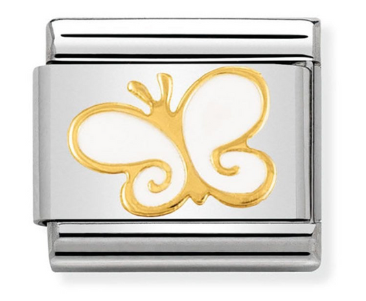 Nomination Classic Gold & White Butterfly Charm Link 03027803