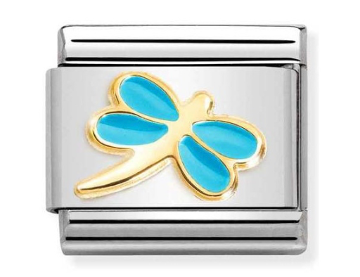 Nomination Classic Gold & Pink Dragonfly Charm Link 03028558