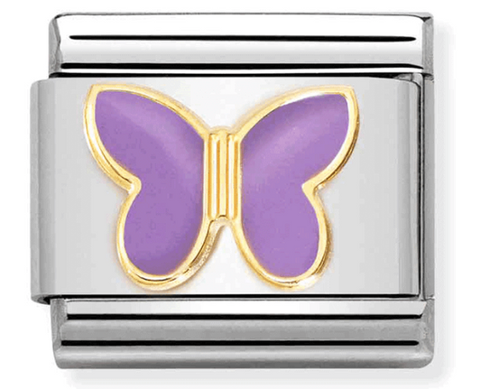 Nomination Classic Gold & Lilac Butterfly Charm Link 03028560