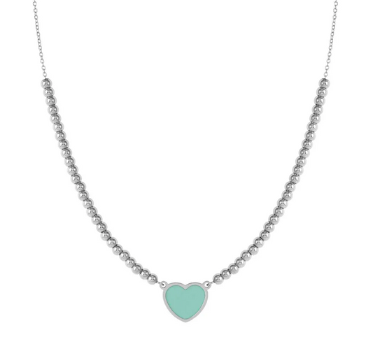 Nomination Silver Colour Emosfere Green Heart Necklace