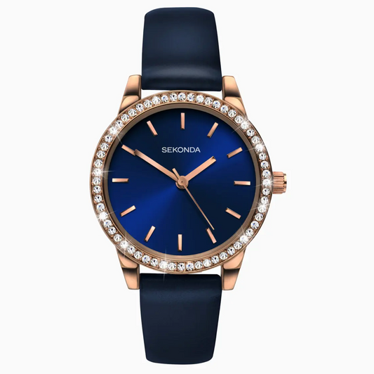 Sekonda Day To Night Ladies Watch with Rose Gold Case & PU Strap 2453