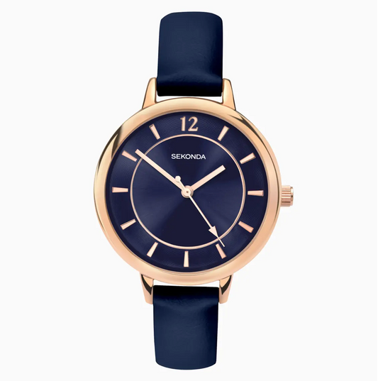Sekonda Classic Ladies Watch with Rose Gold Case & PU Strap 2136
