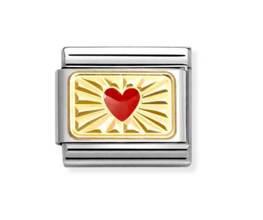 Nomination Red Heart With Etched Detail Charm 03028458