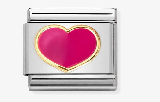 Nomination Classic Gold Fuchsia Heart Charm 03028324