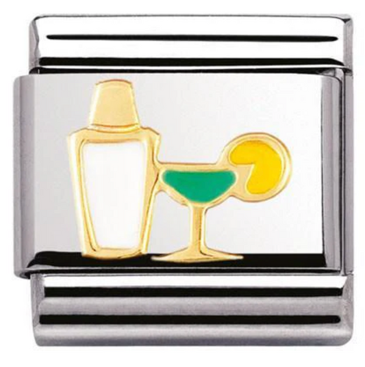 Nomination Classic Gold Enamel Cocktail & Shaker Charm 03021802