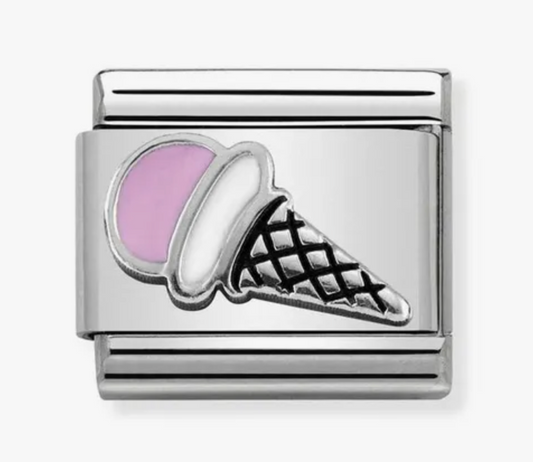 Classic Silver & Enamel Pink Ice Cream Charm 33020244