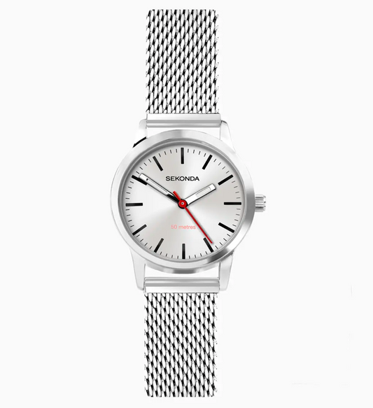 Sekonda Nordic Ladies Watch with Silver Case & Stainless Steel Mesh Bracelet with Silver Dial 40488