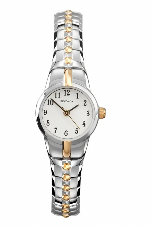 Sekonda Two Tone Rose Gold and Silver Expanding Bracelet Watch 4091