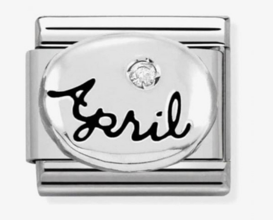 Nomination April Crystal Birthstone Charm Link 33050504