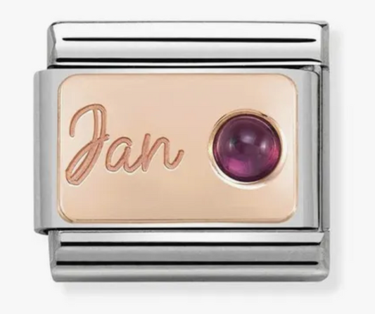 Nomination Rose Gold January Garnet Charm Link 43050801