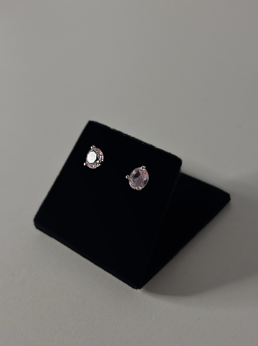 Sterling Silver Pink CZ Stud